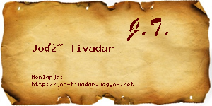 Joó Tivadar névjegykártya